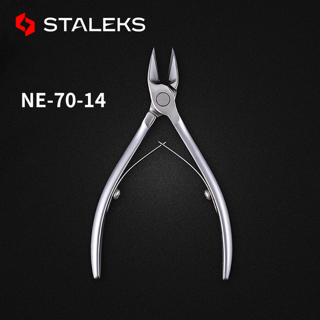STALEKS NS-70-14 Professional Cuticle Nipper | 14mm Jaw Spanish Stainless Steel Durable Portable Finger Toe Dead Skin Remover