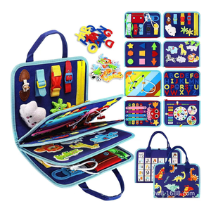 Tablero Sensorial Educativo de Fieltro Montessori, Juguetes para Niños, <span class=keywords><strong>Libro</strong></span> de <span class=keywords><strong>Actividades</strong></span>, <span class=keywords><strong>Actividades</strong></span> de Aprendizaje Preescolar para Niños Pequeños - Product Image 4