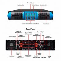 Amplificateur de puissance de classe H 4 canaux Gooermi MX4800 4*800W, professionnel, montage en rack 2U, amplificateur audio de scène DJ, système de sonorisation PA