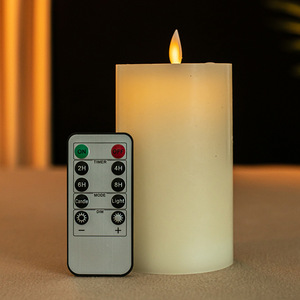 Ensemble <span class=keywords><strong>de</strong></span> 3 bougies LED sans flamme à piles, en cire véritable, effet 3D, avec télécommande et minuterie, pour <span class=keywords><strong>la</strong></span> décoration <span class=keywords><strong>de</strong></span> <span class=keywords><strong>la</strong></span> maison et des fêtes - Product Image 6