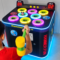   Machine de jeu Hammer Game commerciale, jeu d'arcade à monnayeur avec tableau de scores numérique et détection de mouvement, en anglais, pour l'amusement