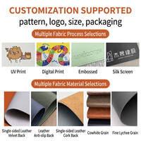 Alas Mouse Kulit Promosi Ukuran Besar 800x300mm Logo Kustom Debossed Alas Meja Berbahan Flanel Lembut untuk Kampanye Pemasaran