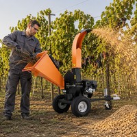Broyeur de bois à disques NEXAGROT 15HP à essence GS150, capacité de 120 mm, broyeur d'arbres haute efficacité pour l'aménagement paysager avec démarrage à clé