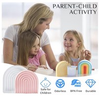 Regenbogen bogen Kerzen form gestreifte U-förmige abstrakte architekto nische Harz formen Seifens chale handgemachte Lotion Bar Bade bombe Kuchen Dekor