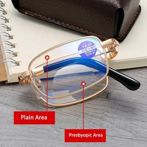 <span class=keywords><strong>Gafas</strong></span> de lectura bifocales <span class=keywords><strong>plegables</strong></span>, lentes de lectura <span class=keywords><strong>plegables</strong></span>, antirayos azules, con funda, venta al por mayor - Product Image 2