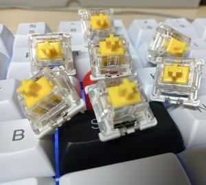 Interrupteur de clavier mécanique de jeu <span class=keywords><strong>GATERON</strong></span> KS-9 <span class=keywords><strong>Yellow</strong></span> Pro Linear 3 broches, emballage de vente au détail, 35 pièces par paquet, lubrifié 50g, RGB SMD, DIY - Product Image 4