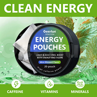 Pochettes à mâcher personnalisées saveur caféine 50mg avec L-Théanine, Vitamine B, suppléments énergétiques nootropiques, sans nicotine