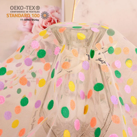 Nouveau produit couleur point impression offset mode tissu femmes sous-vêtements dentelle tissu pour filles robe de mariée