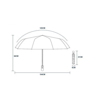 CHUVABAND Cadeaux d'affaires de luxe Parapluie entièrement automatique à 3 plis de haute qualité <span class=keywords><strong>anti</strong></span>-<span class=keywords><strong>UV</strong></span>, résistant au vent et aux intempéries, avec tube en fer de 23 pouces et 12 nervures - Product Image 6