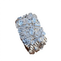 Anelli da matrimonio da uomo in argento 925 placcato rodio, oro 10k 14k, con moissanite, stile Hip Hop, anti-ossidazione, all'ingrosso