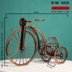 Çift kullanımlı şarap organizatör raf yaratıcı kişilik Retro bisiklet şekli şarap rafı Bar yemek masası şarap bardağı - Product Image 6