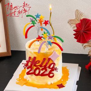 Décoration de gâteau de Nouvel An en forme d'étoile, bougie scintillante en plastique et papier pour fête et pâtisserie - Product Image 3