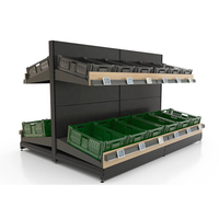 Metaalconstructie lichtgewicht enkelzijdig supermarkt schap voor fruit & groente presentatie in supermarkten