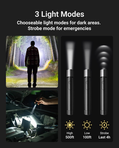 Lanterna LED multifuncional de autodefesa elétrica com luz de som e alarme recarregável - Product Image 6