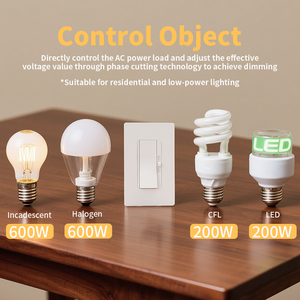 Chúng tôi tiêu chuẩn <span class=keywords><strong>LED</strong></span> <span class=keywords><strong>Dimmer</strong></span> chuyển đổi 120V TRIAC loại treo tường ánh sáng <span class=keywords><strong>Dimmer</strong></span> với Slide thích hợp cho Dimmable dẫn và đèn - Product Image 4