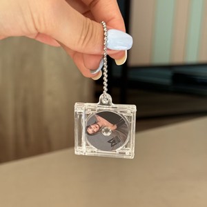 Uv in ấn Máy nghe nhạc Keyring nhỏ thu nhỏ Bìa album nhựa hộp tròn Jewel NFC Mini tùy chỉnh Acrylic <span class=keywords><strong>CD</strong></span> trường hợp Keychain - Product Image 3