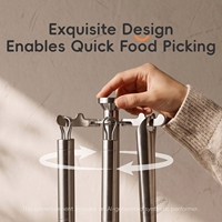 Ensemble d'ustensiles de cuisine en acier inoxydable 304, 7 pièces, cuillères et spatules de cuisson avec manches tubulaires rotatifs pour la cuisine à domicile