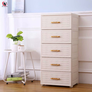 39*32*85CM 5 Storage <strong>Drawer</strong> Rolling Cart Organizer Plastic Unit <strong>on</strong> <strong>Wheels</strong> Narrow Slim - Product Image 3