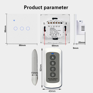 Không dây điều khiển từ xa tường chuyển đổi không thấm nước IP21 Tempered Glass Bảng điều chỉnh 433rf Tần số vô tuyến có thể xâm nhập vào tường - Product Image 4