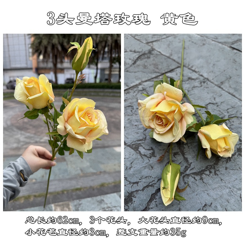 3 têtes manta rose jaune