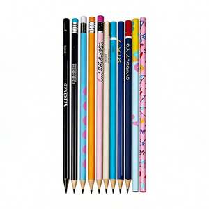 Lápiz de Madera Negra HB con Borrador, Forma Redonda, con Logotipo Personalizado, para Regalo Promocional al por Mayor - Product Image 1