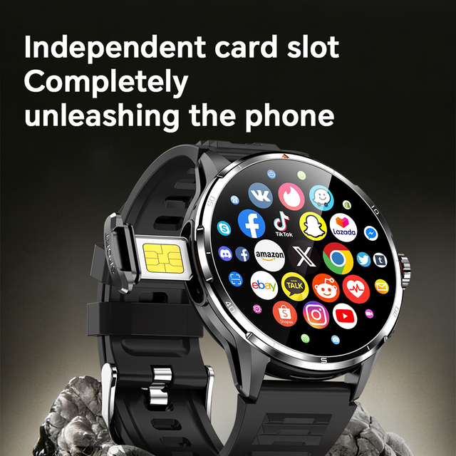 2026 Sport Smart Watch 4G SIM Card Large Memory H81 with APP Store Support Tiktok Facebook Youtube Whatsapp Video Call Watch