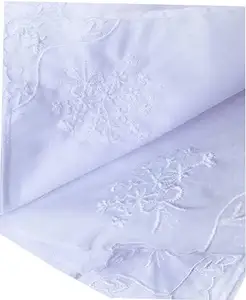 Хлопковый носовой платок OEM под заказ белый кружевной носовой платок на свадьбу