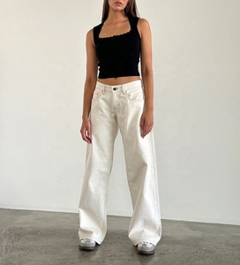 Jeans de Mujer, Estilo Vintage Americano Retro, Cintura Baja, Sin Elástico, Lavados, de Pierna Recta, Secado Rápido, Largo Hasta el Tobillo, Nueva Colección de Primavera - Product Image 5