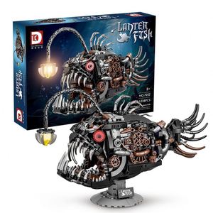 Deke DK7042 Lanterne mécanique en forme de poisson, jouet de construction lumineux, puzzle éducatif en plastique ABS, cadeau d'anniversaire pour bébé, compatible avec les LEGO - Product Image 1