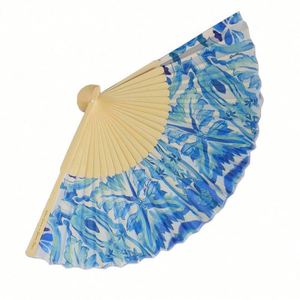 Abanicos Plegables de Papel y Tela de Bambú con Logotipo Impreso Personalizado 2021, Manualidades Personalizadas para Fiestas de Navidad, Año Nuevo y Halloween - Product Image 5