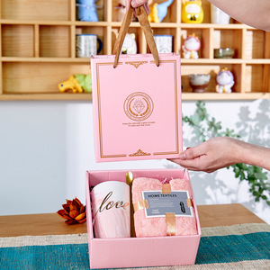 Juego de Regalo de Cerámica de Lujo Personalizado YKT para Bodas, Navidad, Pascua - Taza de Café con Logotipo Personalizado para Invitados con Toalla - Product Image 4