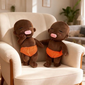 Nouvelle poupée en peluche noire amusante Natasha, jouet créatif et original, compagnon étrange, rembourrage en coton PP, figurine en peluche douce à câliner, cadeau - Product Image 2