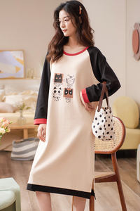 Vestido <span class=keywords><strong>de</strong></span> <span class=keywords><strong>noche</strong></span> <span class=keywords><strong>de</strong></span> manga larga 100% algodón para niña, ropa para dormir <span class=keywords><strong>de</strong></span> grosor medio - Product Image 3