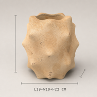 Vase en céramique artisanal style Wabi-sabi ARM LVG, poterie rustique, surface mate sablée, récipient pour fleurs de table, pot de plante