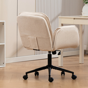 Modern Criss Cross Chair 5-Gear Adjustable Armrests Wheels Ergonomic Thickened <b>Backrest</b> Swivel Eco-Friendly Home Office Vanity - Product Image 6