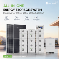 Kit solaire complet Deye hybride triphasé 100 kW 125 kW 400 V avec système de batterie HV 241 kWh 257 kWh