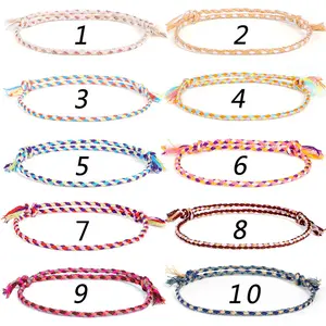 New Simple Creative Safety Buckle Four Strands Of Color Hand Rope Bracelet Hand Woven Red Rope Bracelet