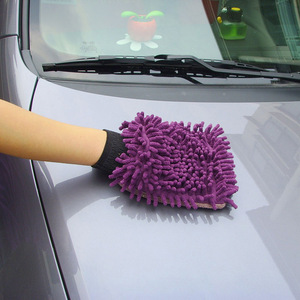 Mềm tự động chi tiết làm sạch găng tay cao cấp Scratch-Free Lime màu xanh lá cây mì sợi nhỏ Chenille rửa xe <span class=keywords><strong>Mitt</strong></span> với màu xám Cuff - Product Image 6