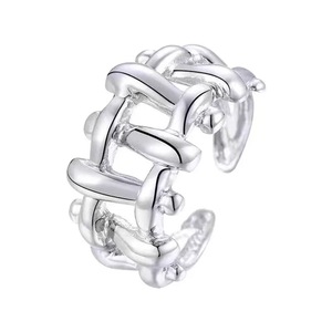 Anillo geométrico de plata de ley S925 para mujer, ajustable, para el dedo índice, joyería de uso diario - Product Image 5