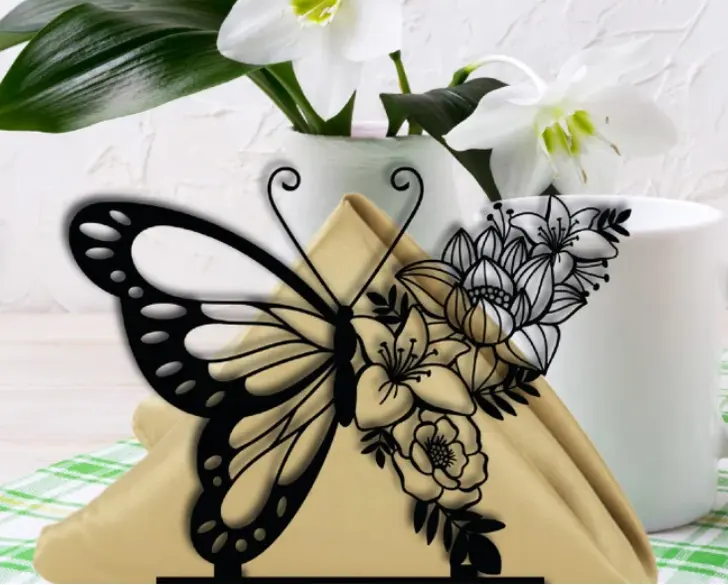Black Metal Servietten halter Bestseller Küchen dekor Hochwertiger Schmetterlings servietten halter