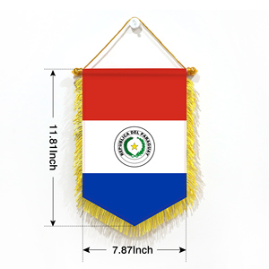 Mini drapeaux de voiture 20x30cm Paraguay, accessoires de décoration murale, petits ornements à suspendre - Product Image 2