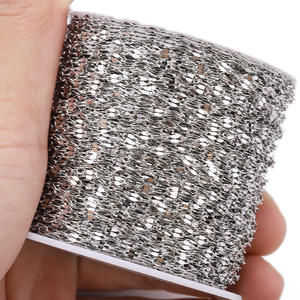 الفولاذ المقاوم للصدأ المقاوم للصدأ مقاوم للماء المطلي بالذهب-الأسلاك * * وصنع سلسلة شفاه حرفية تشذيب سلسلة ربط لصنع سوار قلادة تصنعه بنفسك - Product Image 3