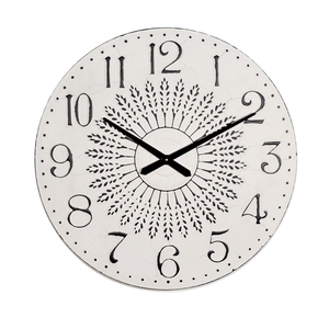 ART NEST Home <b>Large</b> Rustic White Washed Round Metal Wall Hanging Decor Quartz <b>Clock</b> for Living Room - Product Image 4