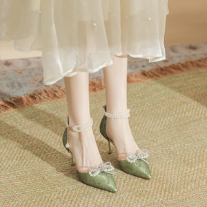 Sandales d'été à talons fermés en cuir PU, semelle souple antidérapante, <span class=keywords><strong>pour</strong></span> femmes, chaussures décontractées de marche en extérieur - Product Image 2