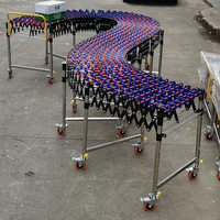 Convoyeur à rouleaux télescopique en PVC durable, hauteur réglable, roues à gravité, neuf, garantie 1 an, atelier multi-industriel