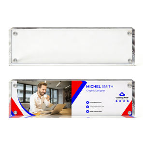 Placa de Identificación Acrílica Sublimable Premium - Letrero Magnético Transparente Creativo para Escritorio, Ideal para la Marca de Oficinas de Alta Gama y Identificación de Eventos - Product Image 1