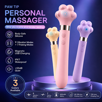 Pfotenförmiger Persönlicher Massagestab aus Körperfreundlichem Silikon mit 9 Vibrations- und 7 Pulsmodi, IPX7 Wasserdicht, Wiederaufladbar, OEM ODM