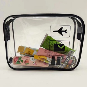 Sac cosmétique transparent en PVC imprimé sur mesure, étanche, avec fermeture éclair, motif lettres, style tendance, taille personnalisable - Product Image 4