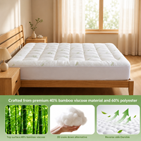 Surmatelas matelassé en bambou moelleux avec jupe élastique 600 g/m² extra épais pour matelas Queen Size, protège-matelas sur mesure