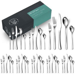 En stock, 60 pièces, ensemble de <span class=keywords><strong>couverts</strong></span> en acier inoxydable, couteau, fourchette, cuillère dorés, <span class=keywords><strong>couverts</strong></span> de luxe pour mariage, dans un <span class=keywords><strong>coffret</strong></span> cadeau - Product Image 5